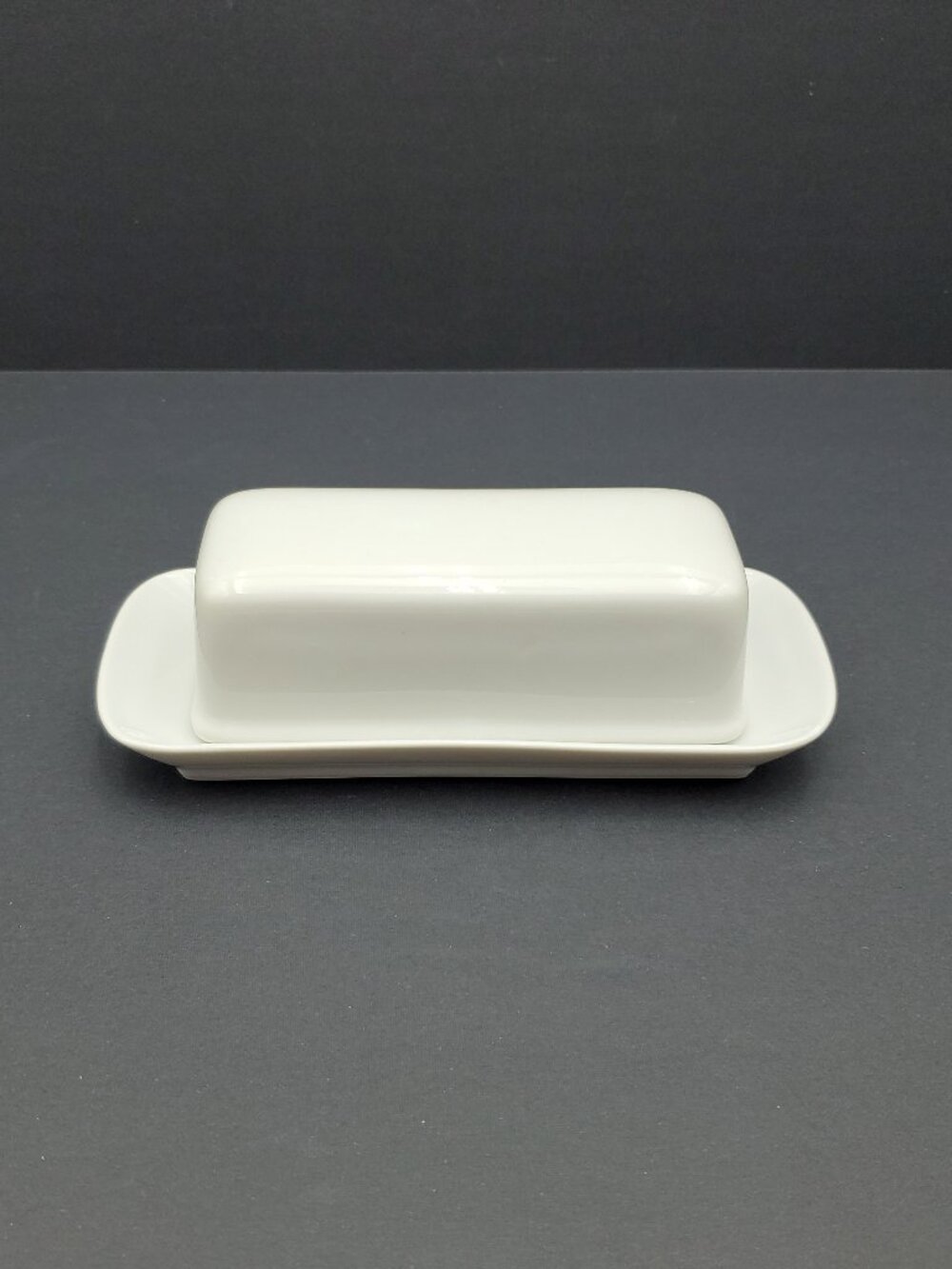 Harmony House Moonglow White Butter Dish with Lid 1/4 Lb Covered Butter Dish